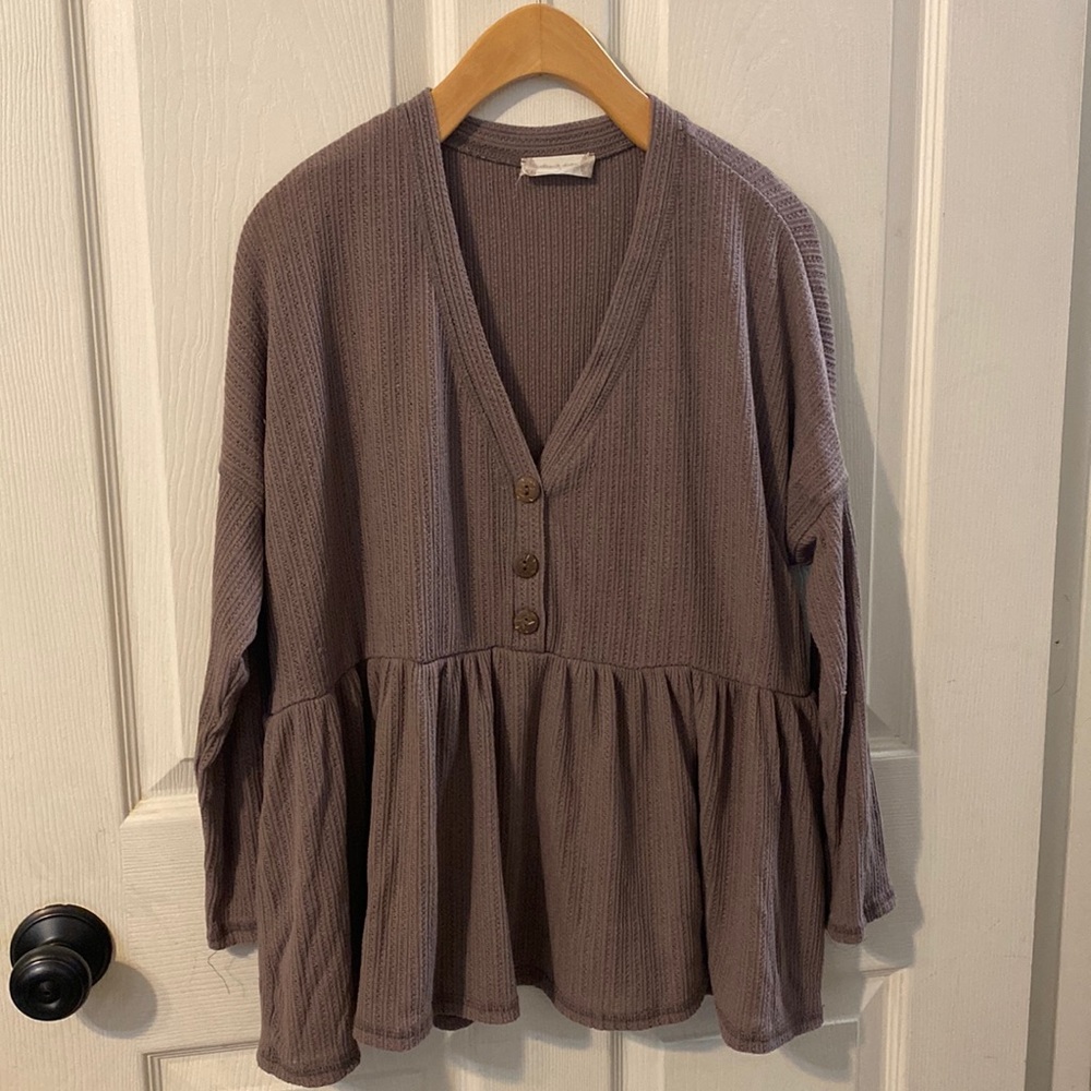 Altar’d State Button-Up Ruffle Sweater